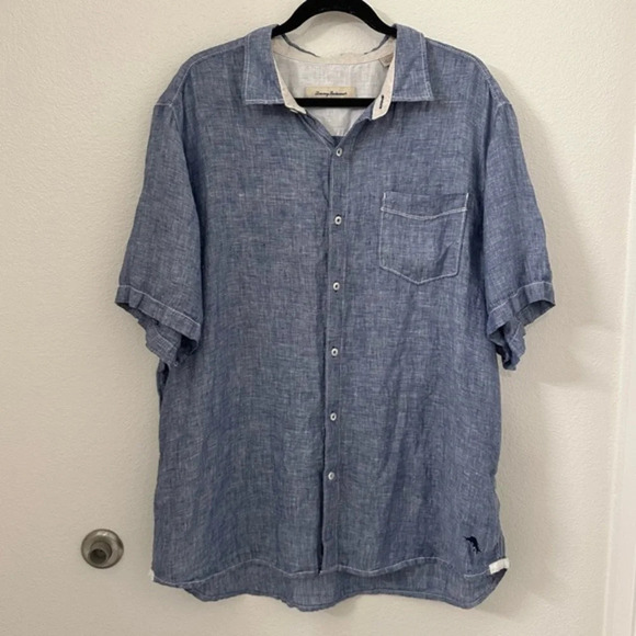 Tommy Bahama Other - Tommy Bahama Men’s 100% Linen shirt size XL blue breezy casual button down